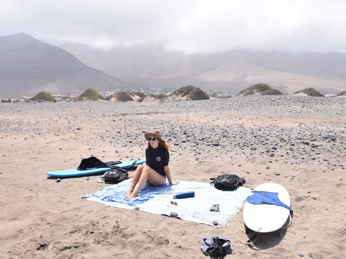 Relaxing on the beach in Lanzarote