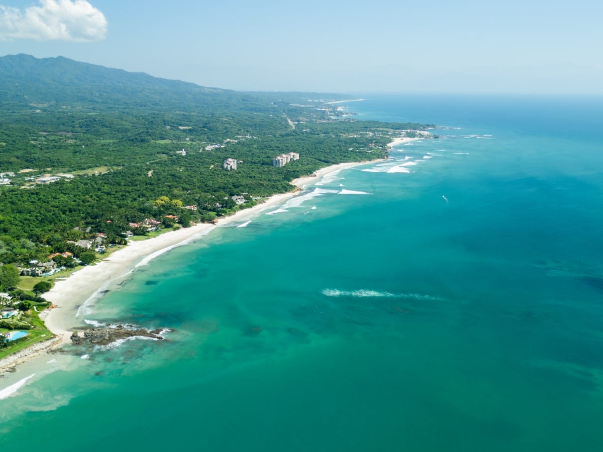 The shoreline of Punta Mita with waves