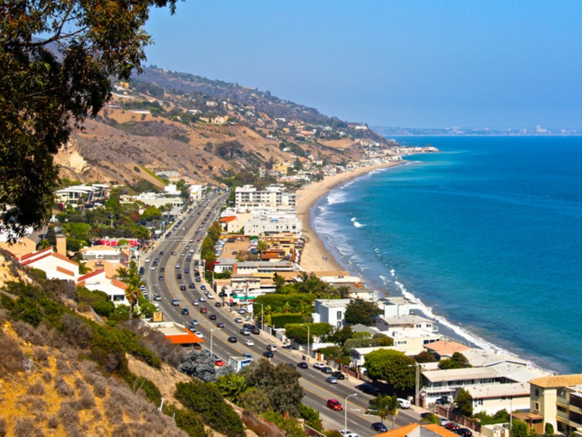 The Pacific coast highway moves through Malibu