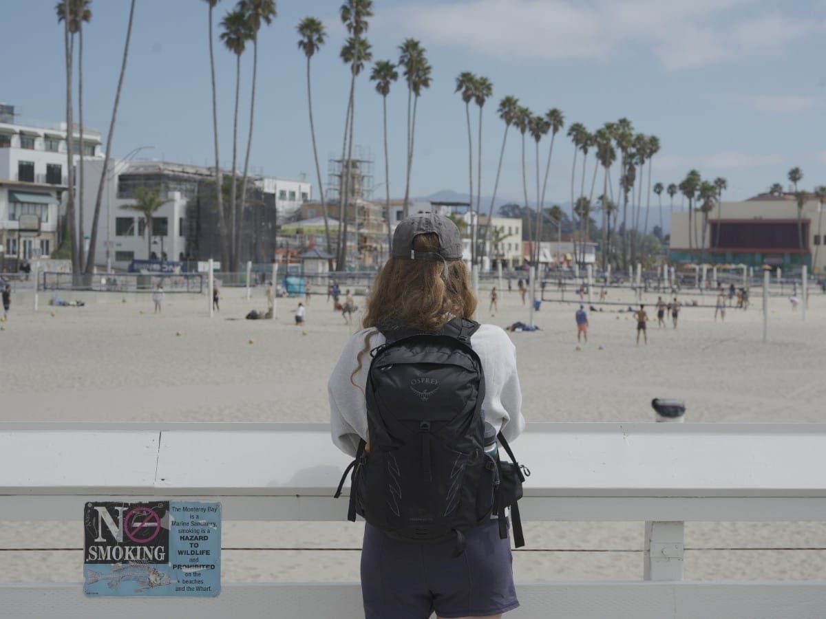 Standing on the Santa Cruz pier