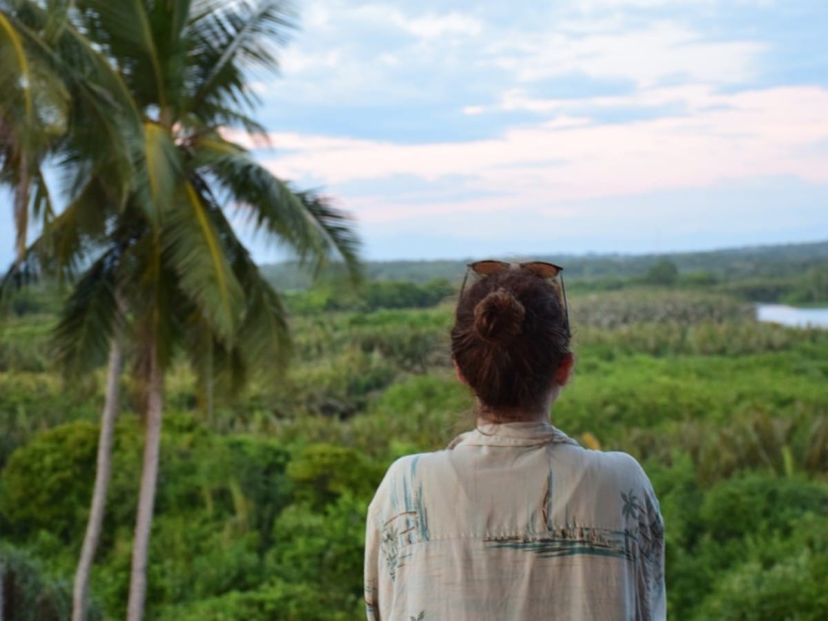 Looking off the balcony of our hotel in Tangalle