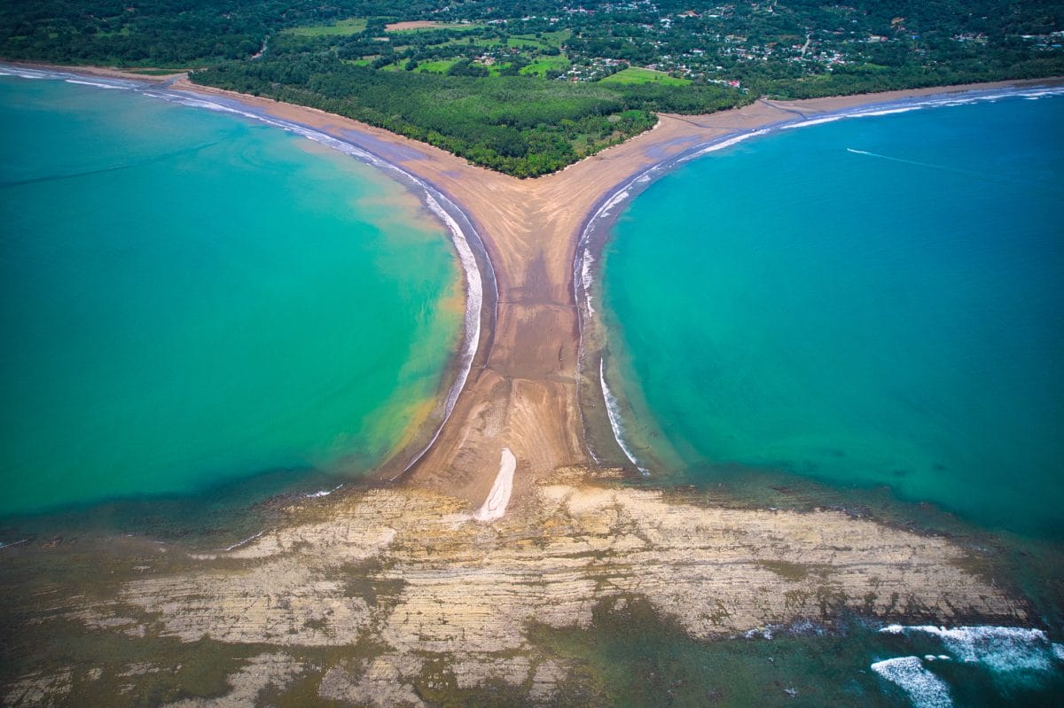 The whale tail beach at Uvita