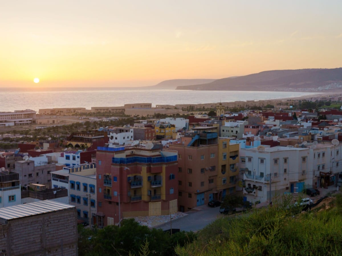 The village of Tamraght at sunset