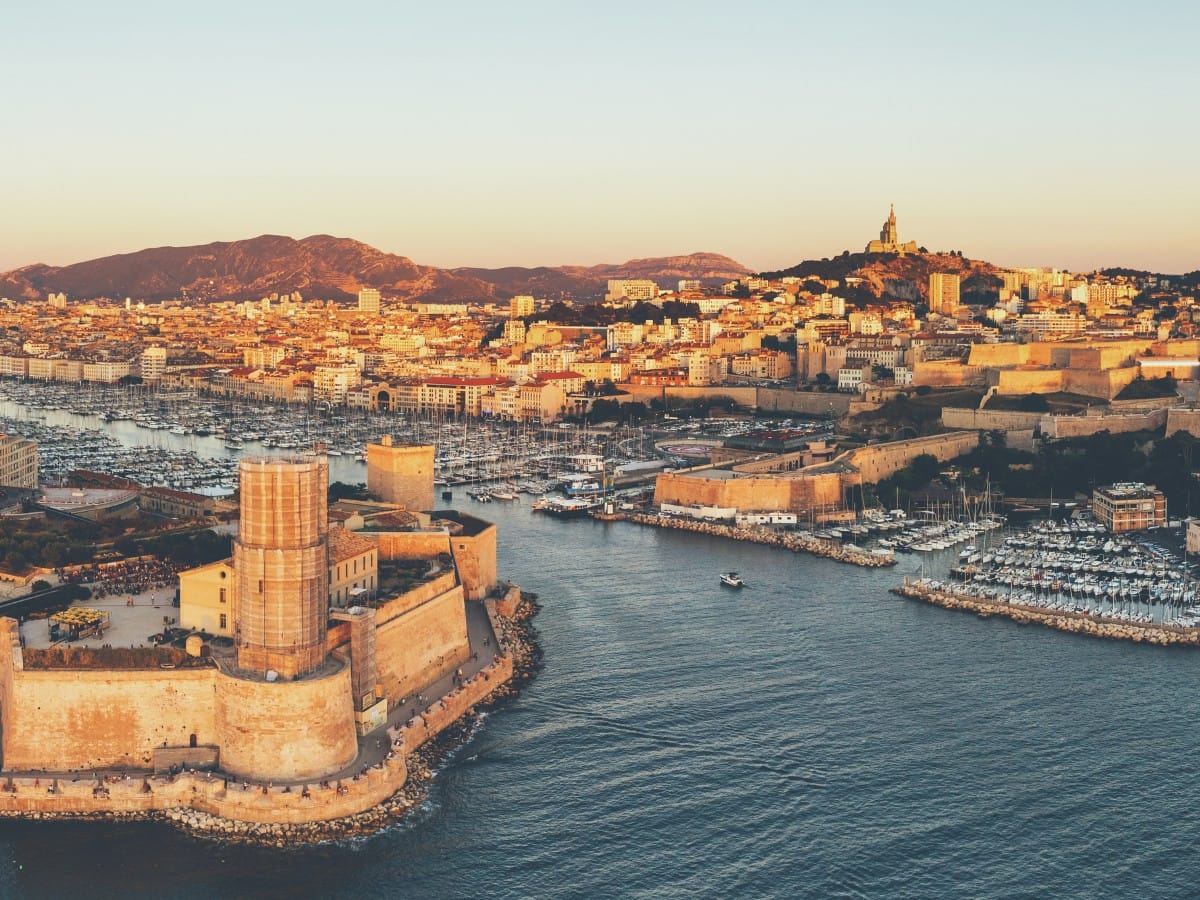 The old port area in Marseille