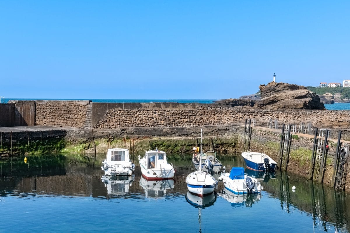 Biarritz in France, the small harbor