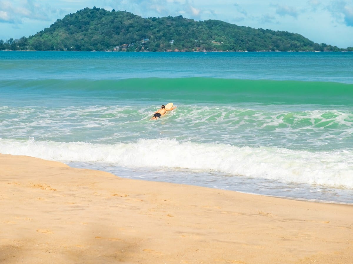 Small waves on Patong Beach in Phuket