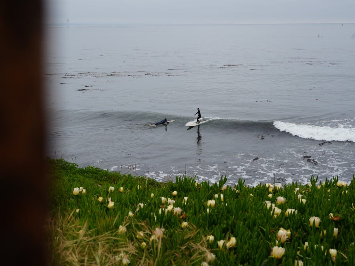 A surfer in Santa Cruz, California