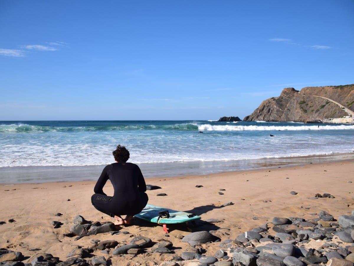 Surfing in the Algarve in October