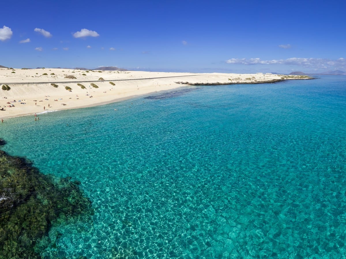 The uber-blue color of the water at Playa del Moro Fuerteventura