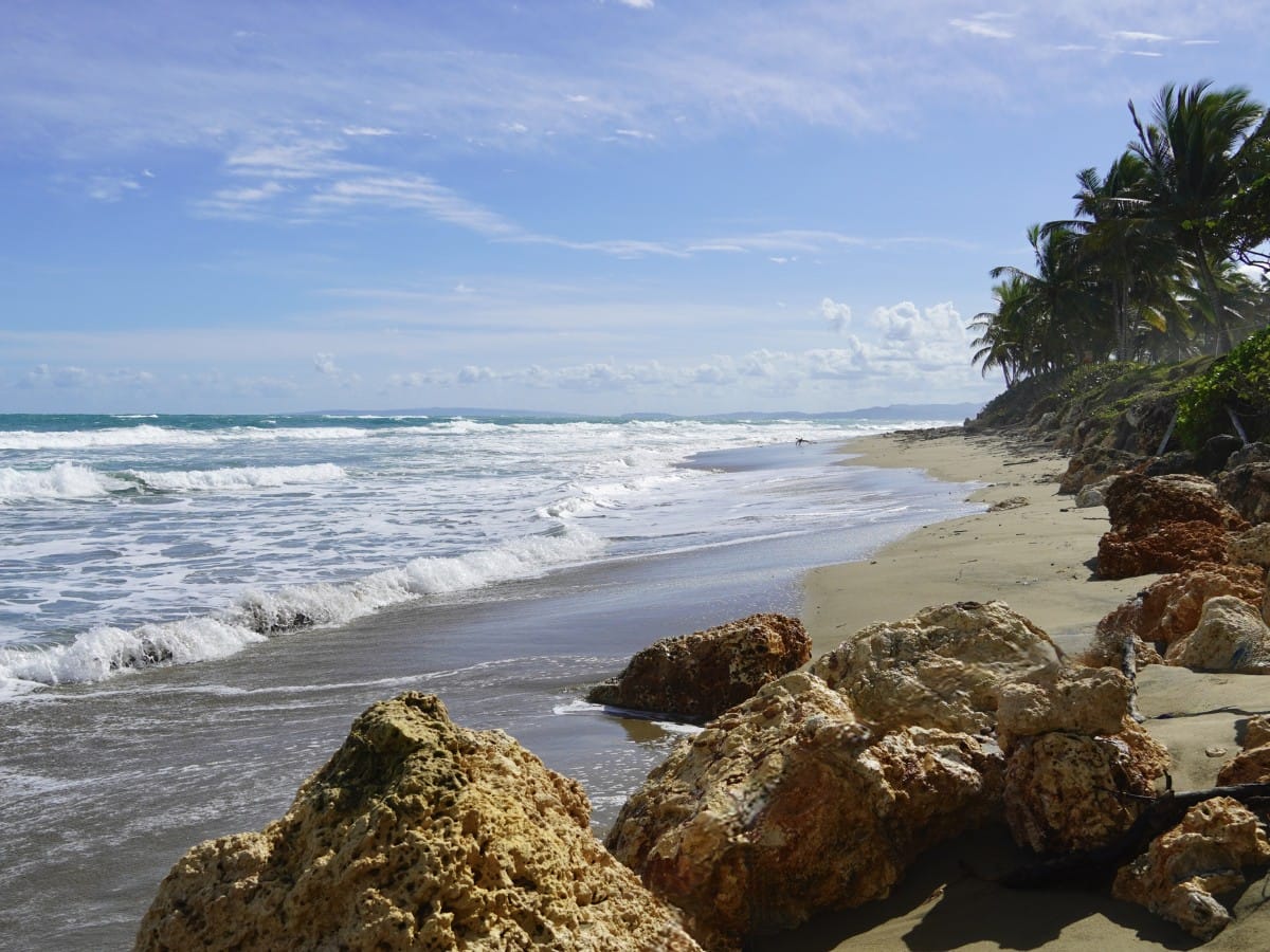 An empty rocky beach near Cabarete